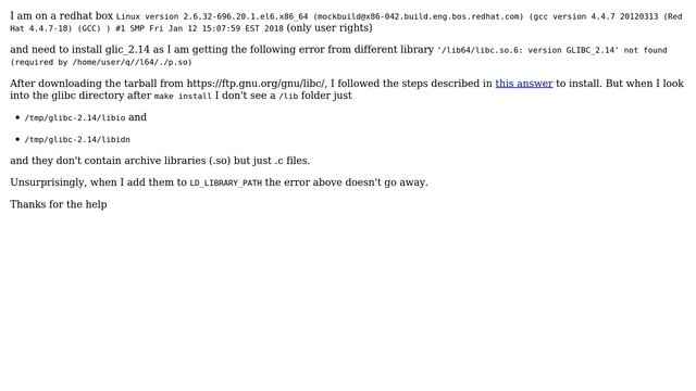 Unix & Linux: glibc install from source doesn't create lib folder смотреть онлайн