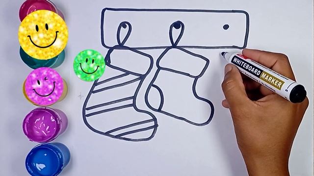 bolalar uchun paypoq chizish | Drawing Socks for kids and coloring it смотреть онлайн