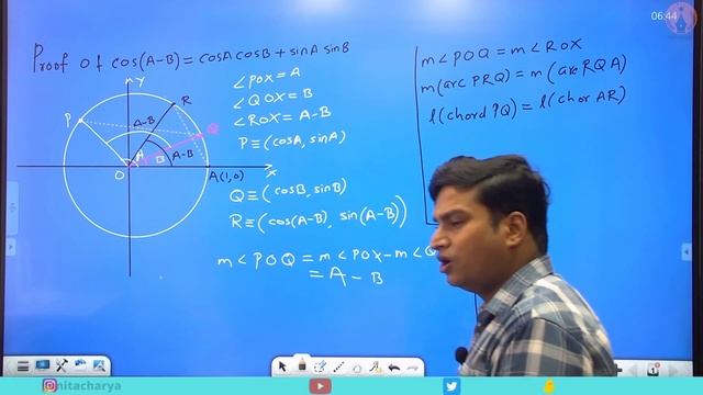 proof of cos (a-b) formula | trigonometry | compound angles | #ganitacharya смотреть онлайн