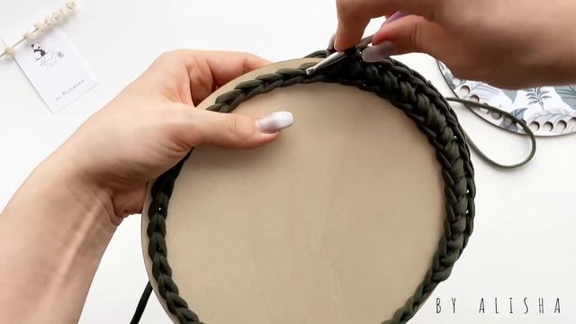 ВЯЖЕМ КРЫШКУ ДЛЯ КРУГЛОЙ КОРЗИНЫ | ВЯЗАНИЕ КРЮЧКОМ | BY ALISHA