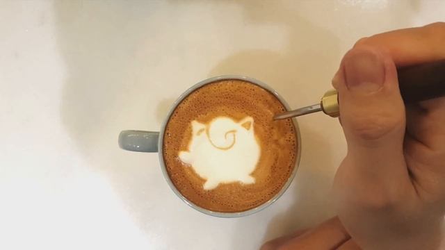 Latte Art Jigglypuff | Pokemon | Barista Art Skills | Latte Art Tutorial | Coffee Vlog смотреть онлайн