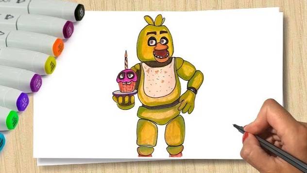 Как нарисовать Чика Аниматроник _ How to draw Chica Five Nights at Freddy's смотреть онлайн