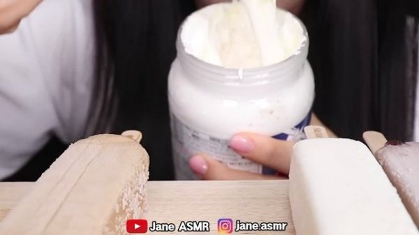 ASMR MARSHMALLOW FLUFF, RAINBOW ICE CREAM 마쉬멜로우 플러프 , 레인보우 아이스크림 먹방 EATING SOUNDS