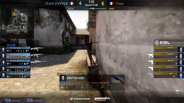 EnVyUs vs. Titan Map 2 @ ESL Pro Series Winter Group Stage by ceh9 смотреть онлайн