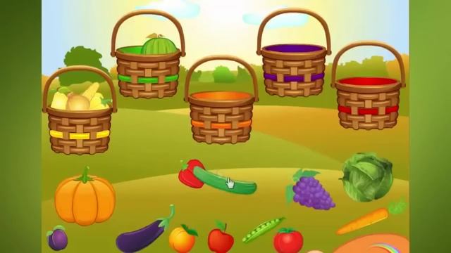 Овощи и фрукты Учим цвета собирая урожай Обучающий мультфильм смотреть онлайн