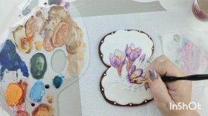 Цветы Крокусы на прянике