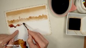 КОФЕЙНАЯ ЖИВОПИСЬ☕ Как нарисовать ПЕЙЗАЖ КОФЕ | COFFEE PAINTING | BEAUTIFUL LANDSCAPE |
