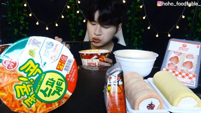 ASMR MUKBANG CU 마크정식 디저트 편의점음식 먹방 Korean Convenience Store Food смотреть онлайн