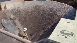 Разгрузка баржи | Процесс саморазгрузки баржи