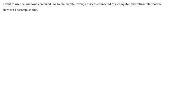 Unix & Linux: How do I view a list of devices from the command line in Windows? смотреть онлайн