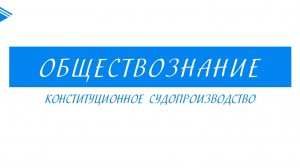 10 класс - Обществознание - Конституционное судопроизводство