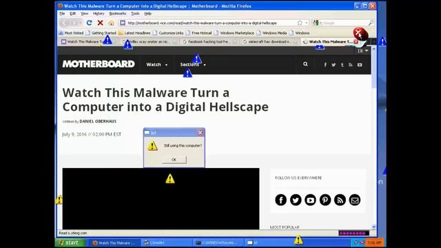 MEMZ virus running on Windows XP x64 смотреть онлайн
