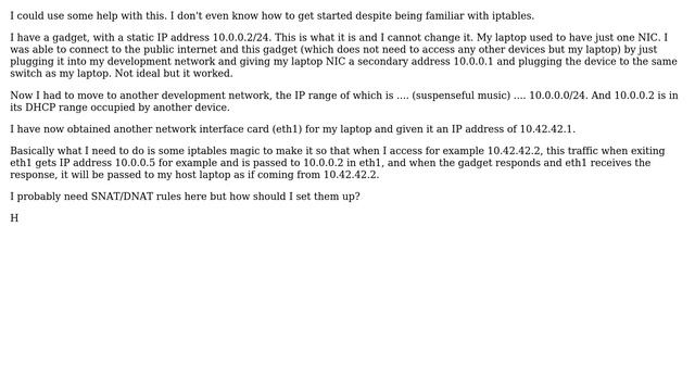 Unix & Linux: Iptables to mask one host of a subnet to different NIC смотреть онлайн