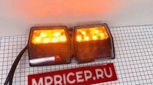 Комплект задних фонарей Фристом для лодочных прицепов. Один из фонарей с подсветкой номера.