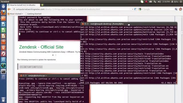 VLC ON LINUX UBUNTU смотреть онлайн