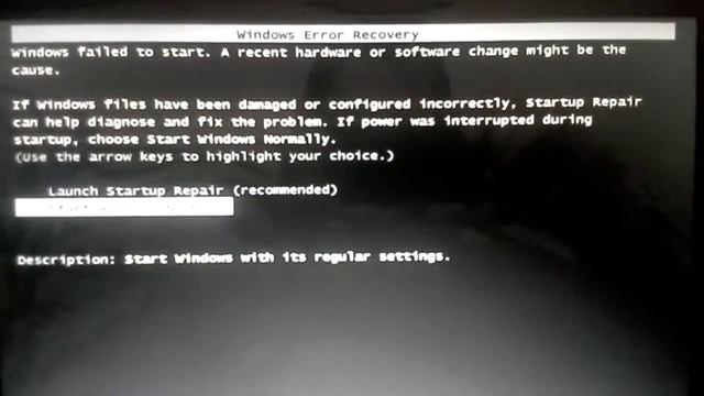 Windows 7 boot fail смотреть онлайн
