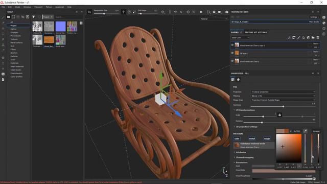Текстурирование кресла-качалки в Substance Painter. смотреть онлайн