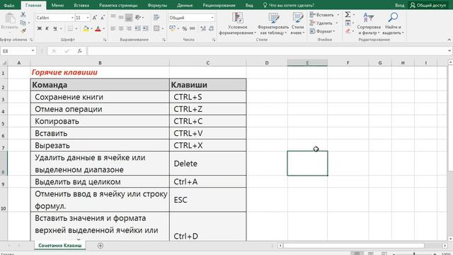 #6 MS Excel Горячие клавиши #1 бегло смотреть онлайн