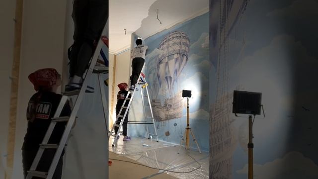 Клеим очень большую фреску 3 метра высотой смотреть онлайн