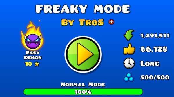 FREAKY MODE by Tro5 100% Geometry dash