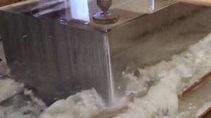 Гидроабразивная резка стали толщиной 200мм. Резка водой и абразивом под давление 4200 бар