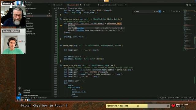 Building a Twitch Chat Game in Rust part 3 - Twitch Live Stream смотреть онлайн