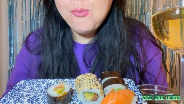 ASMR eating sounds sushi смотреть онлайн