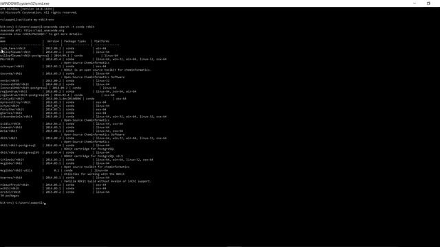 rdkit installation with conda on windows смотреть онлайн