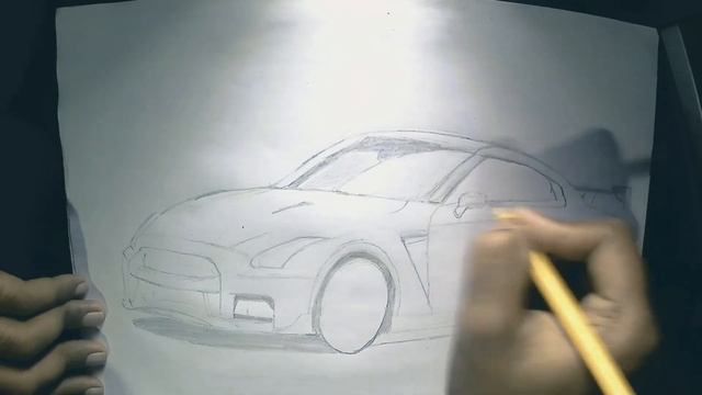 Nissan GTR Pencil Drawing смотреть онлайн