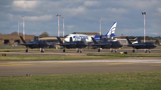 4 diverted RAF Lakenheath F-35s Depart RAF Mildenhall due to F15 emergency! (Rare) 16/11/22 4K смотреть онлайн