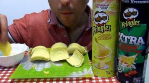ASMR PRINGLES Chips(CHEESY cheese & Xtra KICKIN)*NO TALKING*Best Crunchy Eating Sounds*ЧИПСЫ ПРИНГЛ