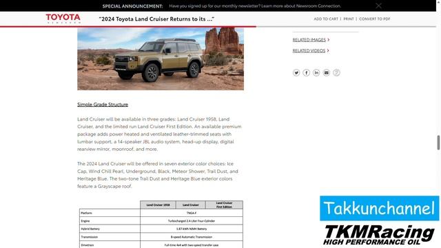 海外の情報からファーストエディションの仕様を読み解く！2024新型ランドクルーザー250
