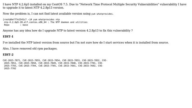 Unix & Linux: Update ntp to 4.2.8p13 on CentOS (2 Solutions!!) смотреть онлайн