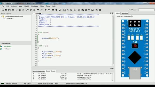 Programino IDE 1.1.0.2, Arduino смотреть онлайн