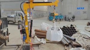 мини кран манипулятор в работе, модификация пульт дистанционного управления. Грузоподъёмность 1000кг