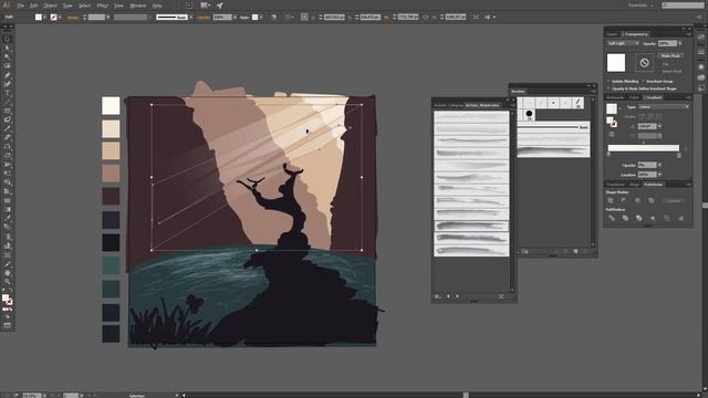 How To Create a Colorful Vector Landscape Illustration - Adobe Illustrator смотреть онлайн