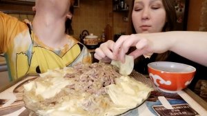 МУКБАНГ/БЕШБАРМАК С ГОВЯДИНОЙ🔥И ВКУСНЕЙШИЙ БУЛЬОН👌😋