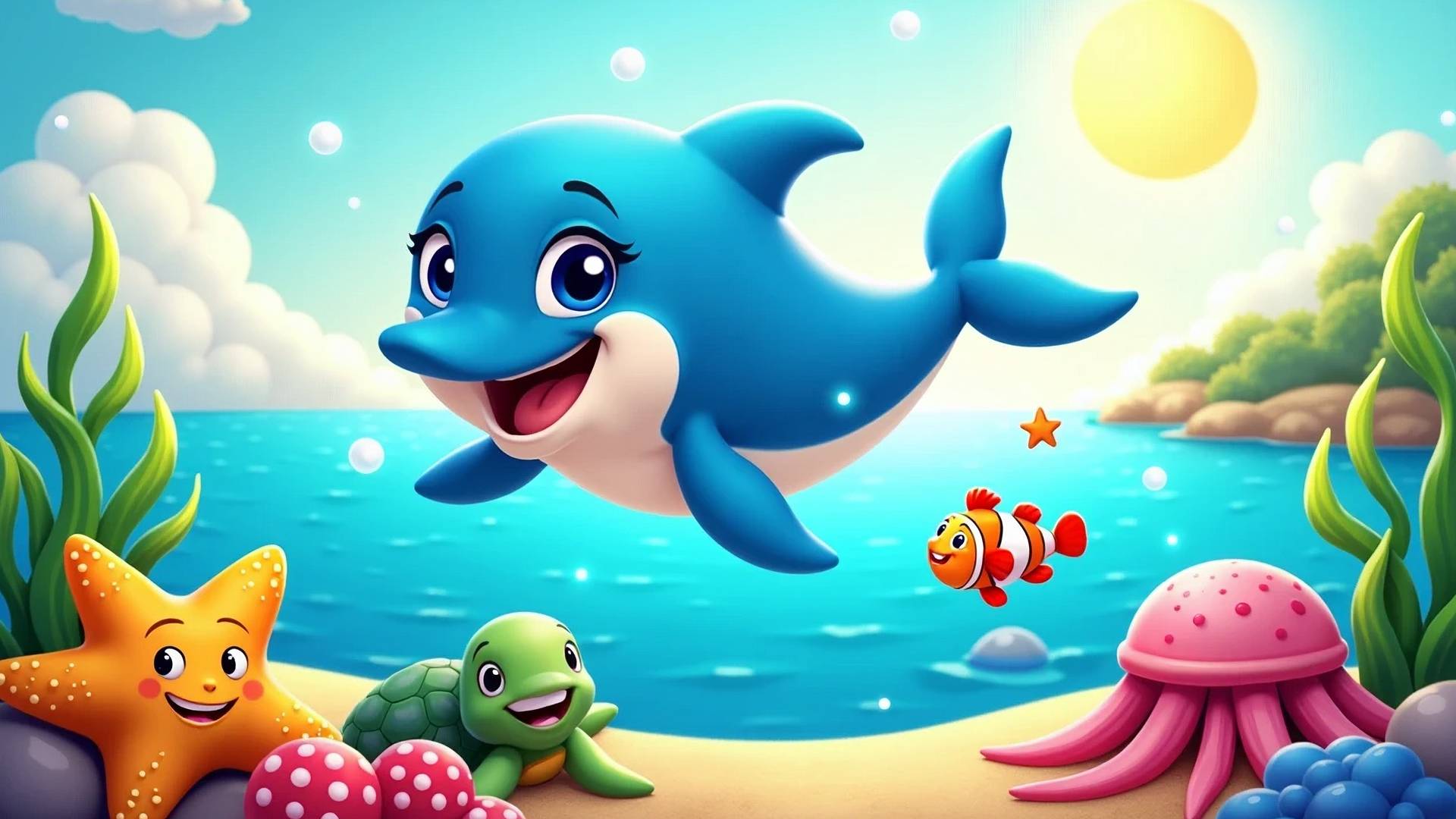 Весёлая песенка про дельфинчика и его морских друзей смотреть онлайн