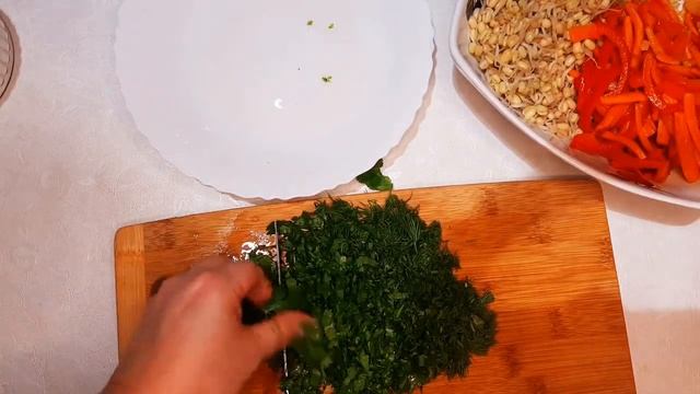 Овощной салат из маша //Теплый салат из маша// смотреть онлайн