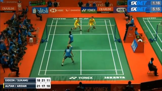 Best moment Gideon/Kevin vs Alfian/Ardian di daihatsu Open