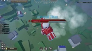 Testing the colossal Titan in Roblox Titan Warfare