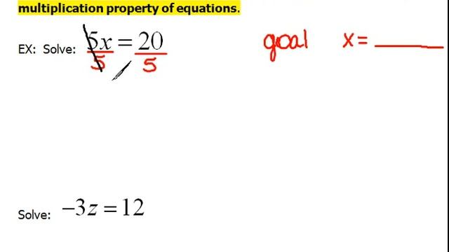 Using Multiplication Property to Solve Equations 2.6 смотреть онлайн