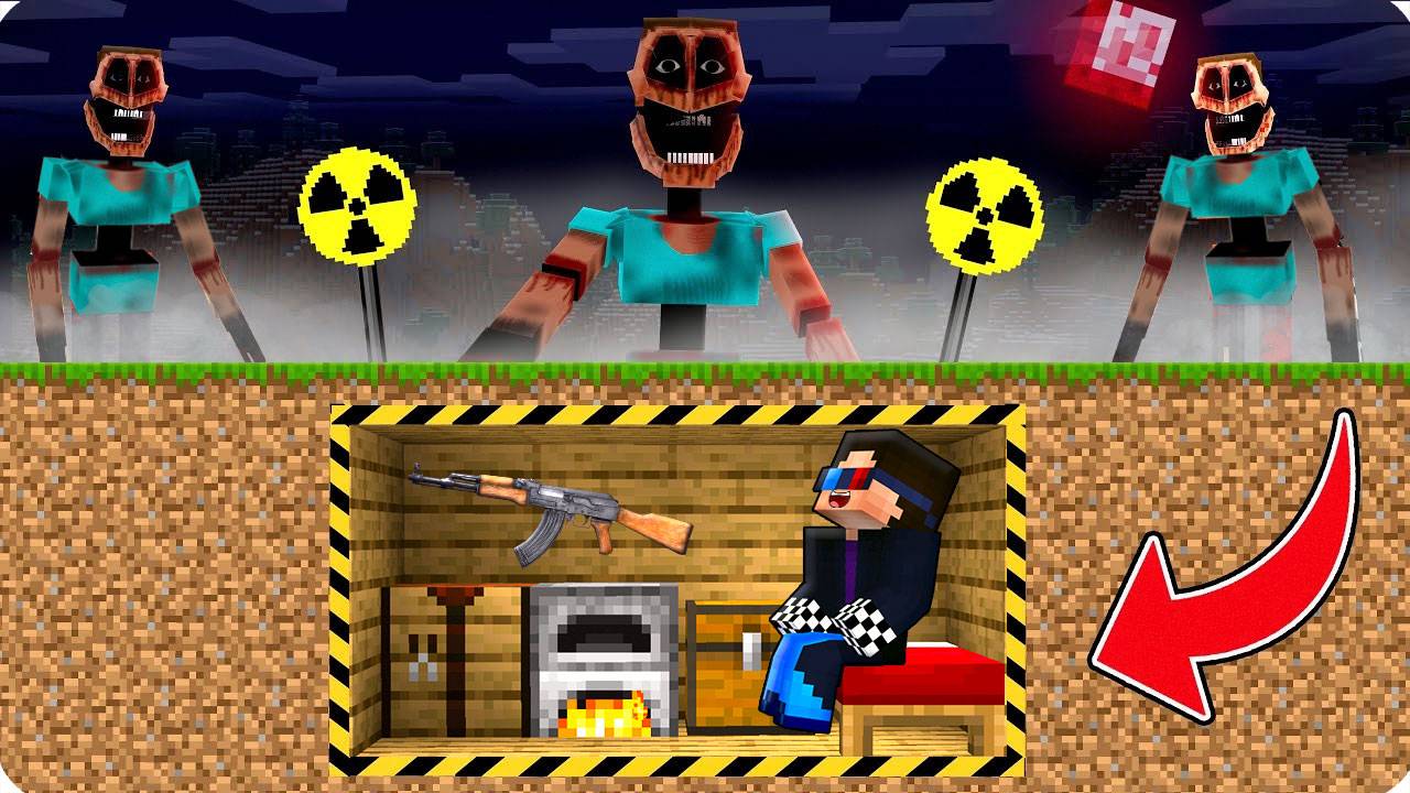 ☢️ Я ПОСТРОИЛ БУНКЕР ЧТОБЫ ВЫЖИТЬ ПРОТИВ АРМИИ МИМИКОВ В МАЙНКРАФТ! ШЕДИ MINECRAFT смотреть онлайн