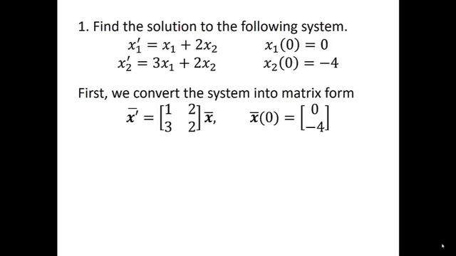 Linear Systems of Differential Equations and the Eigenvalue Method смотреть онлайн