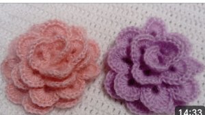 ОБЪЕМНЫЙ ЦВЕТОК КРЮЧКОМ. МАСТЕР КЛАСС.