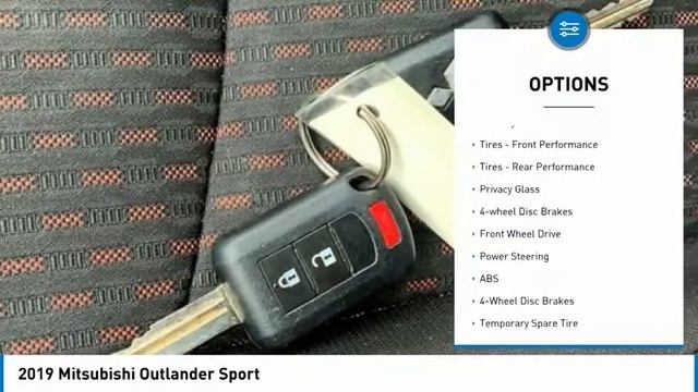 2019 Mitsubishi Outlander Sport 12137HA смотреть онлайн