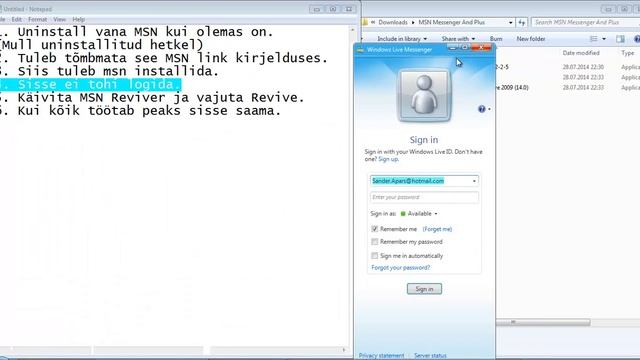 Windows Live Messenger 2009 Taastamine 28 07 2014 смотреть онлайн