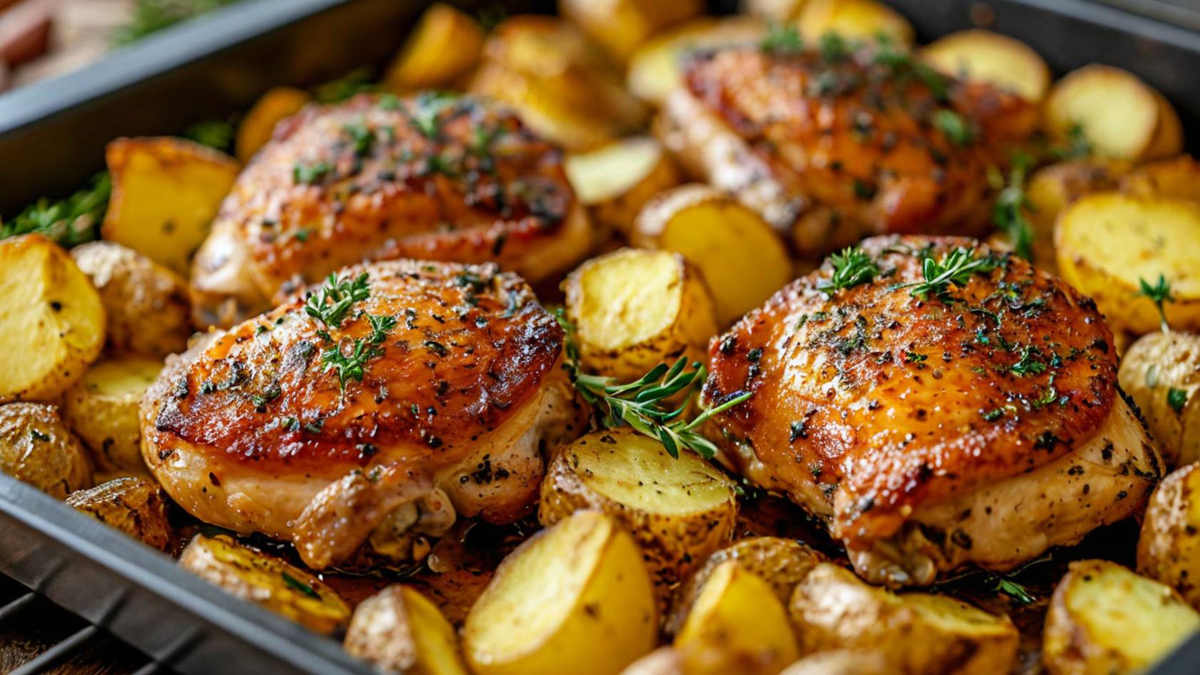 Куриные бедрышки с картошкой в духовке.Быстро и вкусно - настоящее объедение! смотреть онлайн