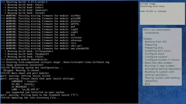 Arch Linux installation recording to kernel 5.17.5-arch1-1 (ISO) смотреть онлайн