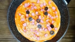✨10daqiqada tovada pitsa tayyorlash🍕Bu juda oson |ПИЦЦА НА СКОВОРОДЕ. 10МИНУТЬ И ПИЦЦА ГОТОВ!